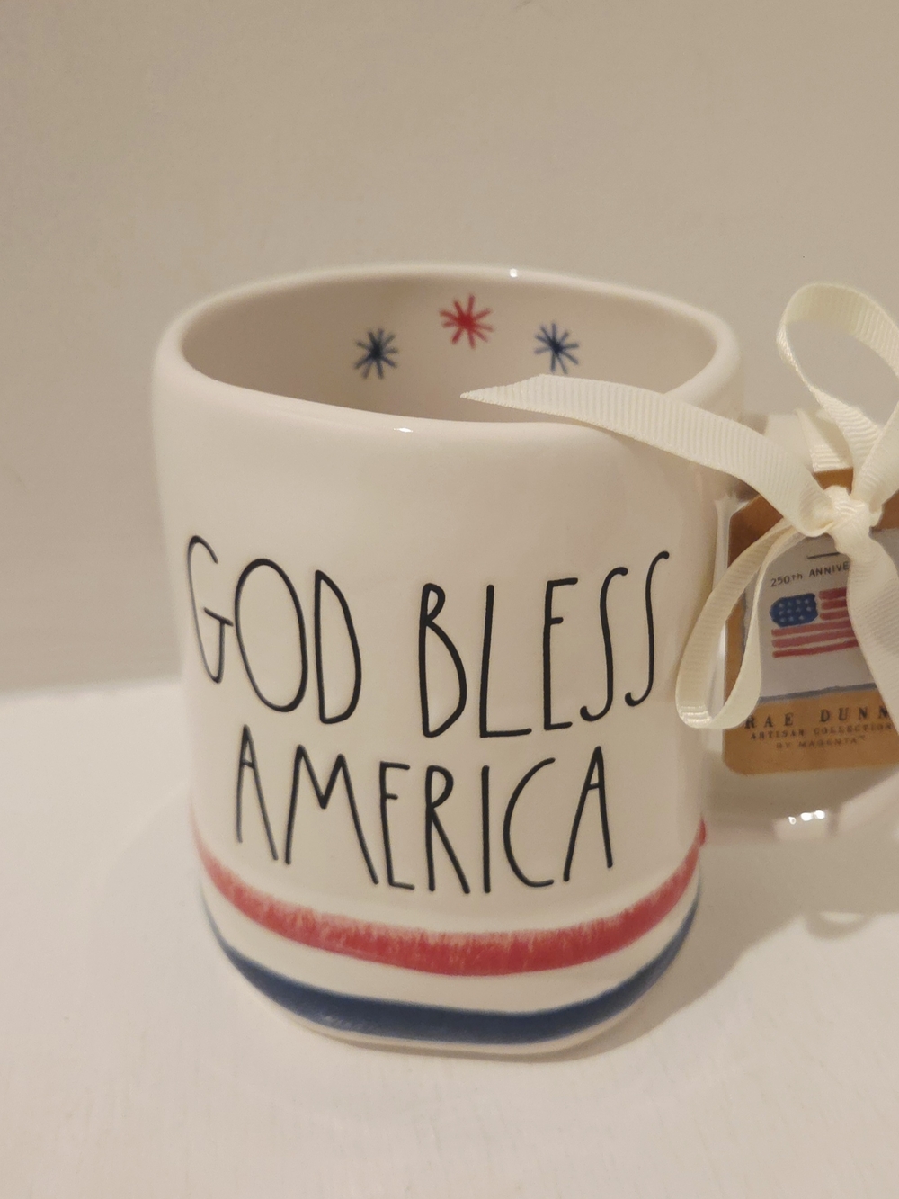 Rae Dunn Patriotic 'God Bless America' Ceramic Mug - 4th Of July
